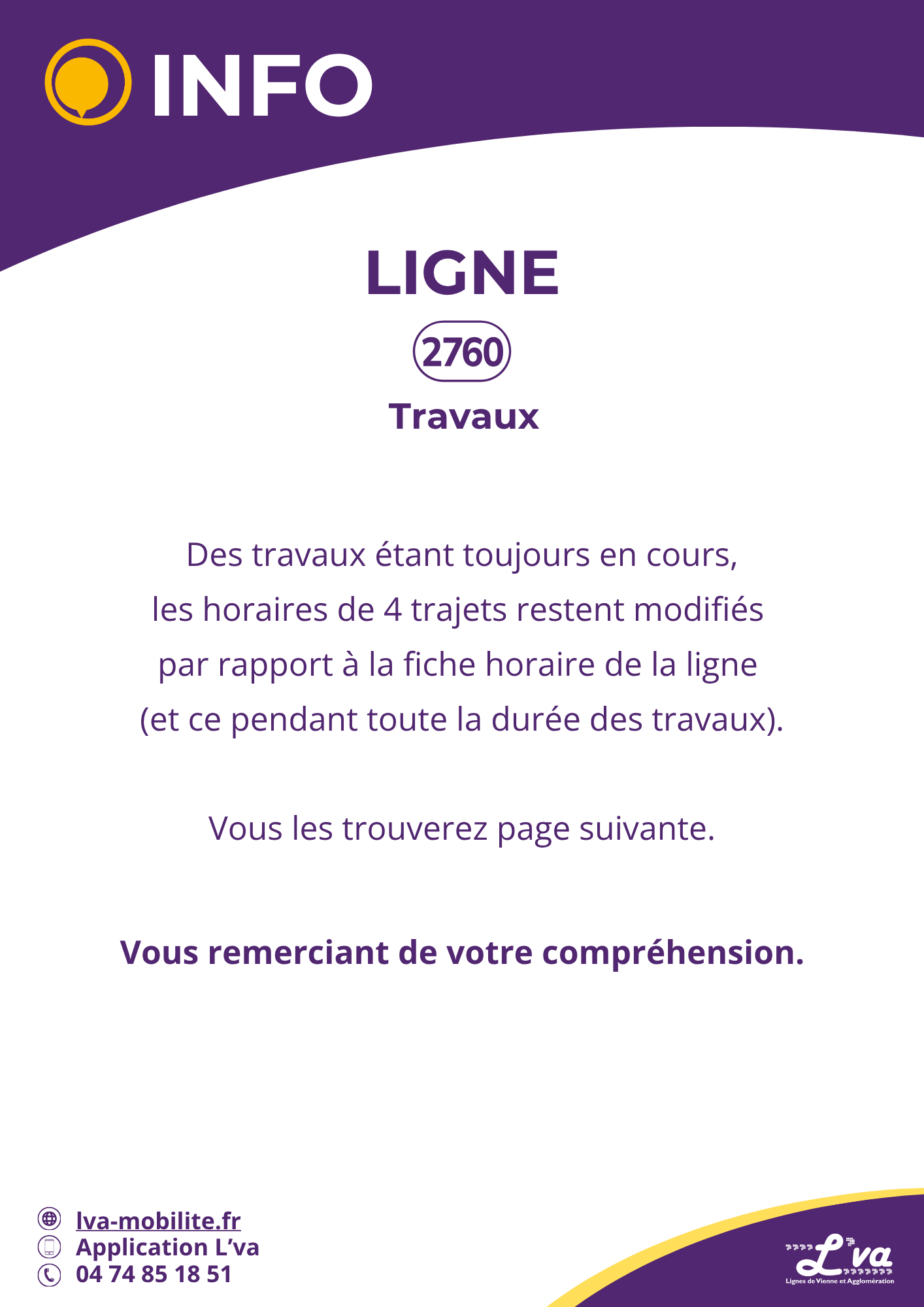 Les horaires de 4 trajets restent modifiés pendant les travaux