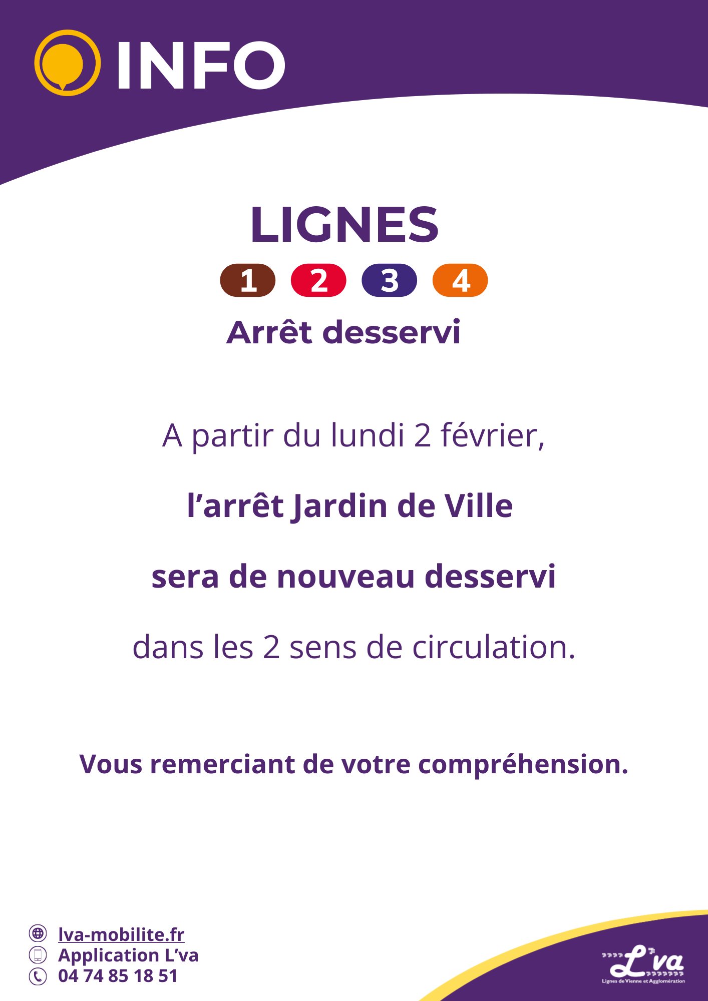 Arrêt Jardin de Ville de nouveau desservi