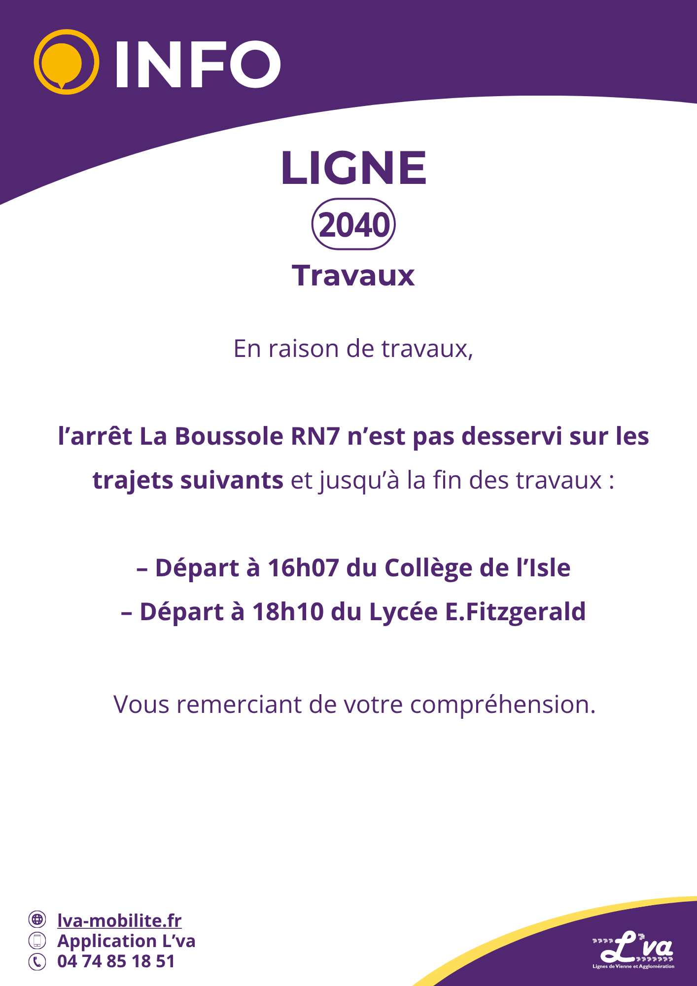 2040 - Arrêt La Boussole RN7 non desservi