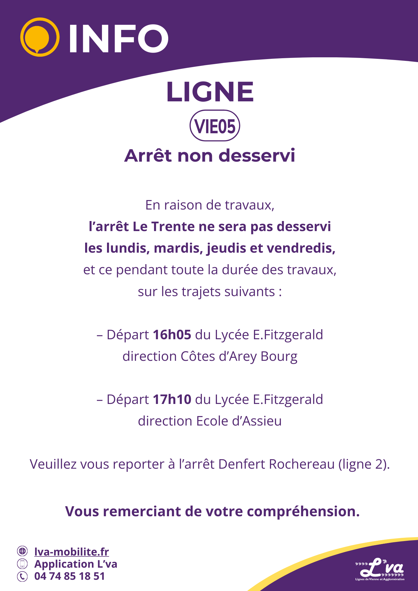 Arrêt non desservi le soir