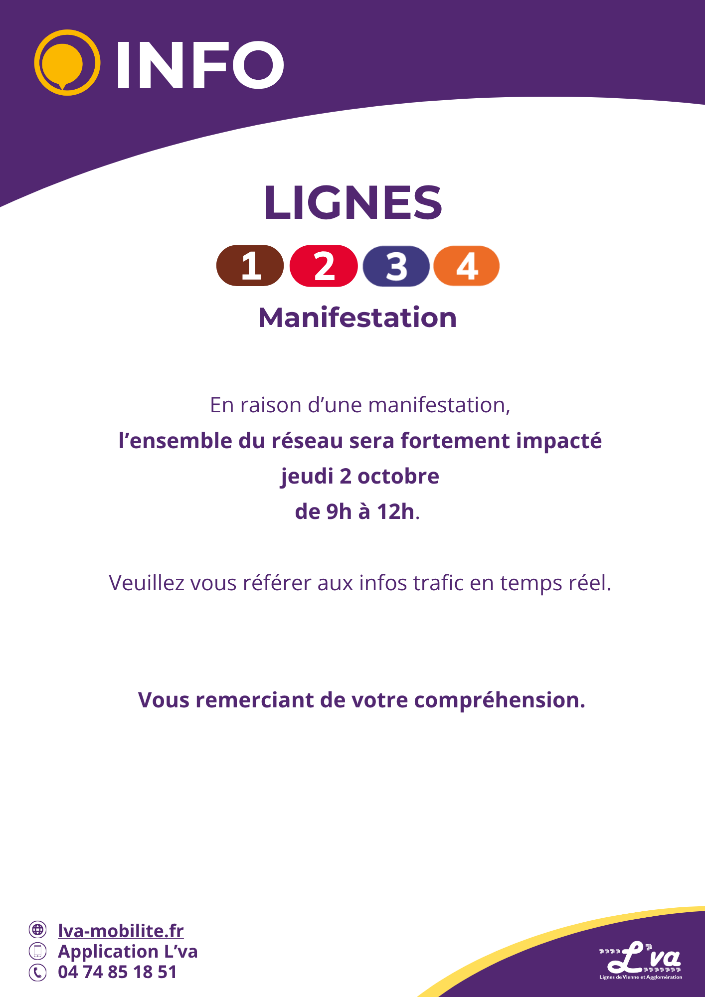 Manifestation le 2 octobre de 9h à 12h